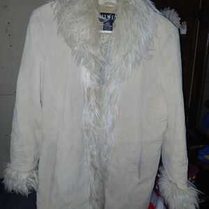 Mixit Cream Teddy Jacket with Embroidery